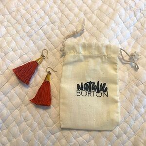 Natalie Borton x Madewell rust tassel earrings